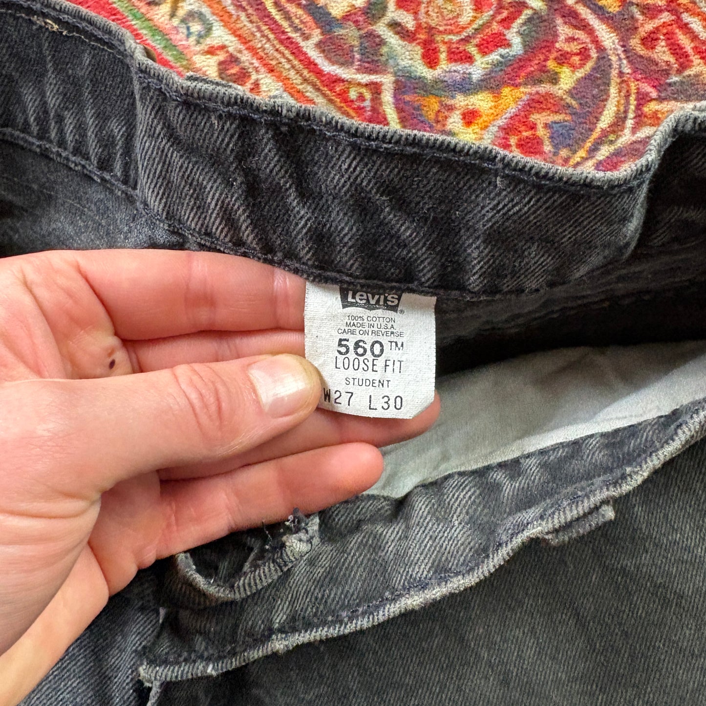 Vintage Levis Womens 560 Baggy Black Denim Jeans - Size 6/8
