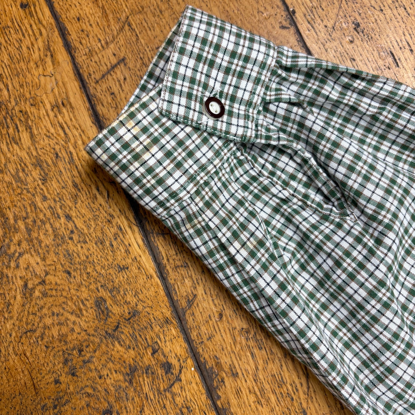 Vintage Green Check Shirt - S