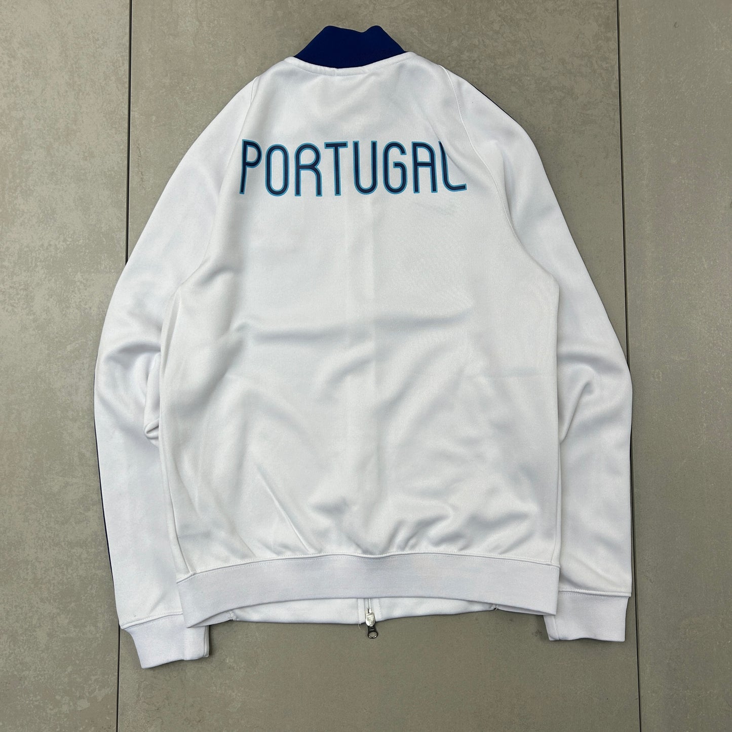 Vintage Nike Portugal Embroidered Zip Track Jacket White Sweatshirt - S