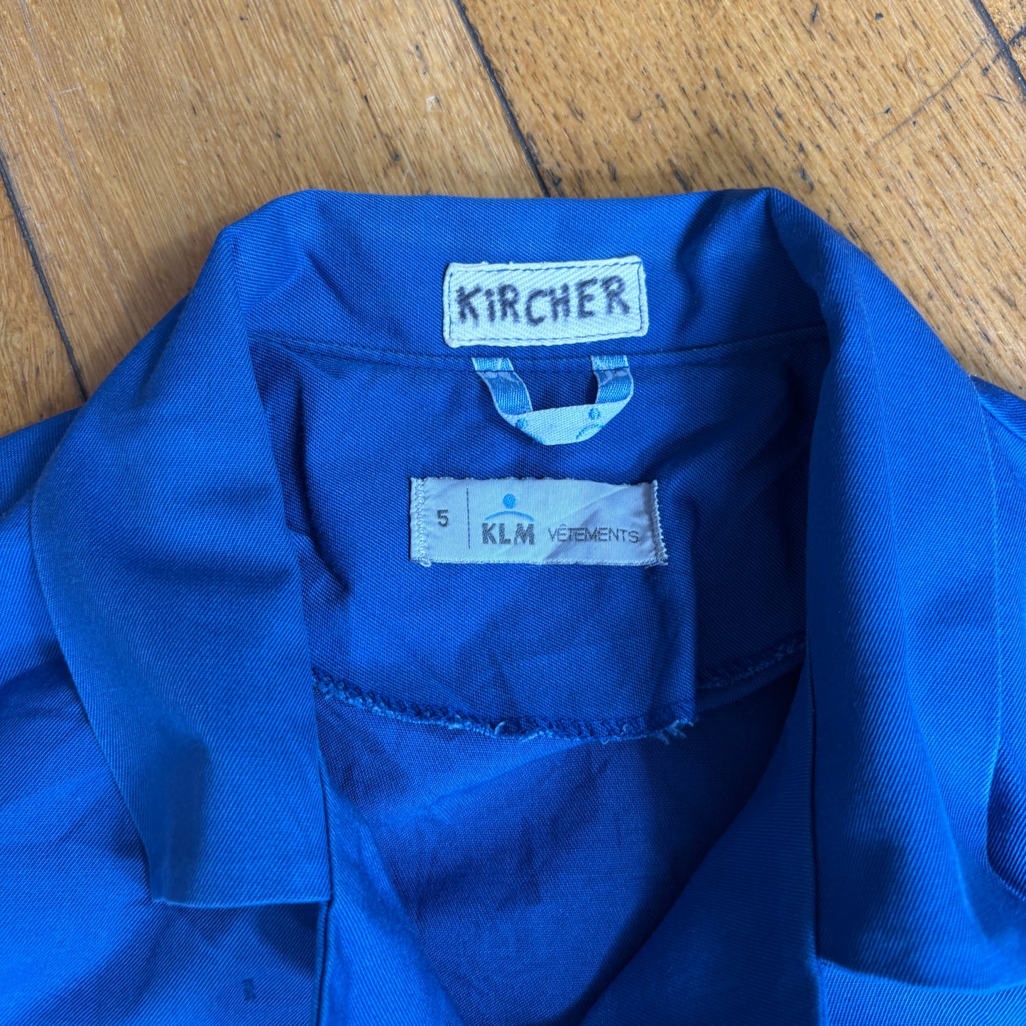 Vintage French Chore Workwear Jacket Blue Overcoat - XXL