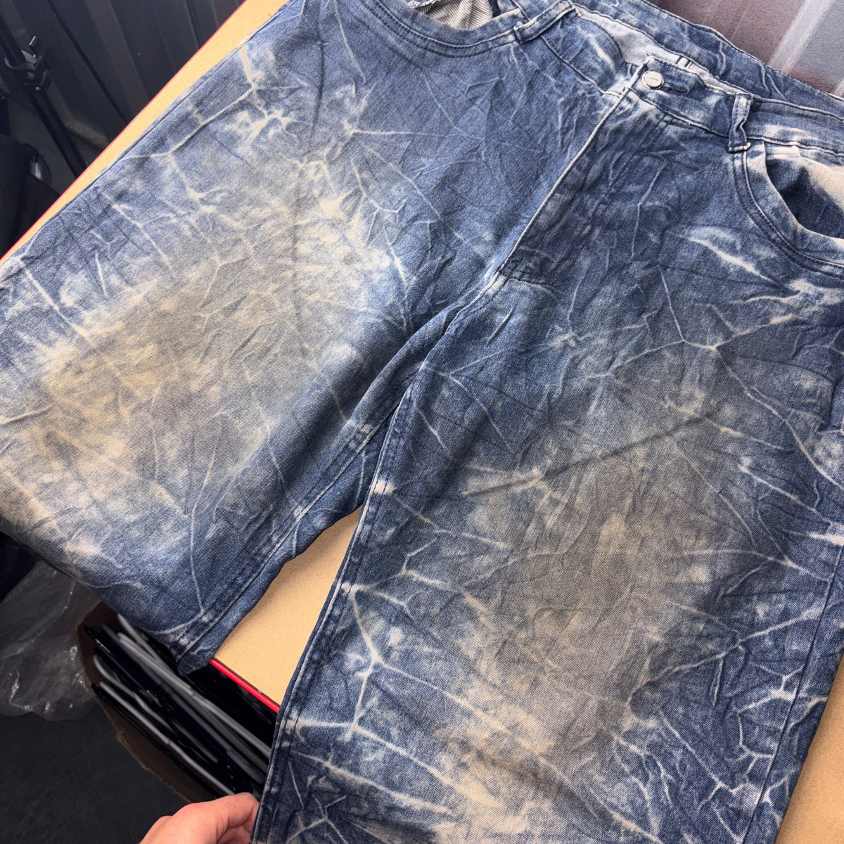 Embroidered Blue Japanese Denim Hip Hop Y2K Baggy Jeans - 36S