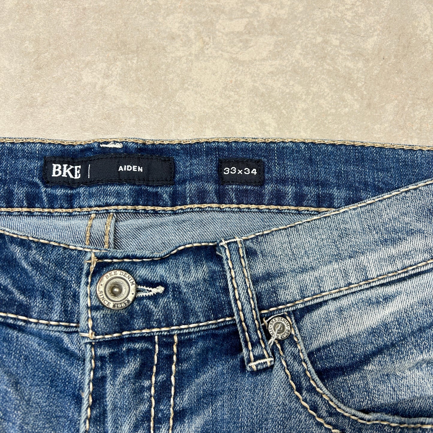 Vintage Embroidered Hip Hop Blue Straight Jeans - 35