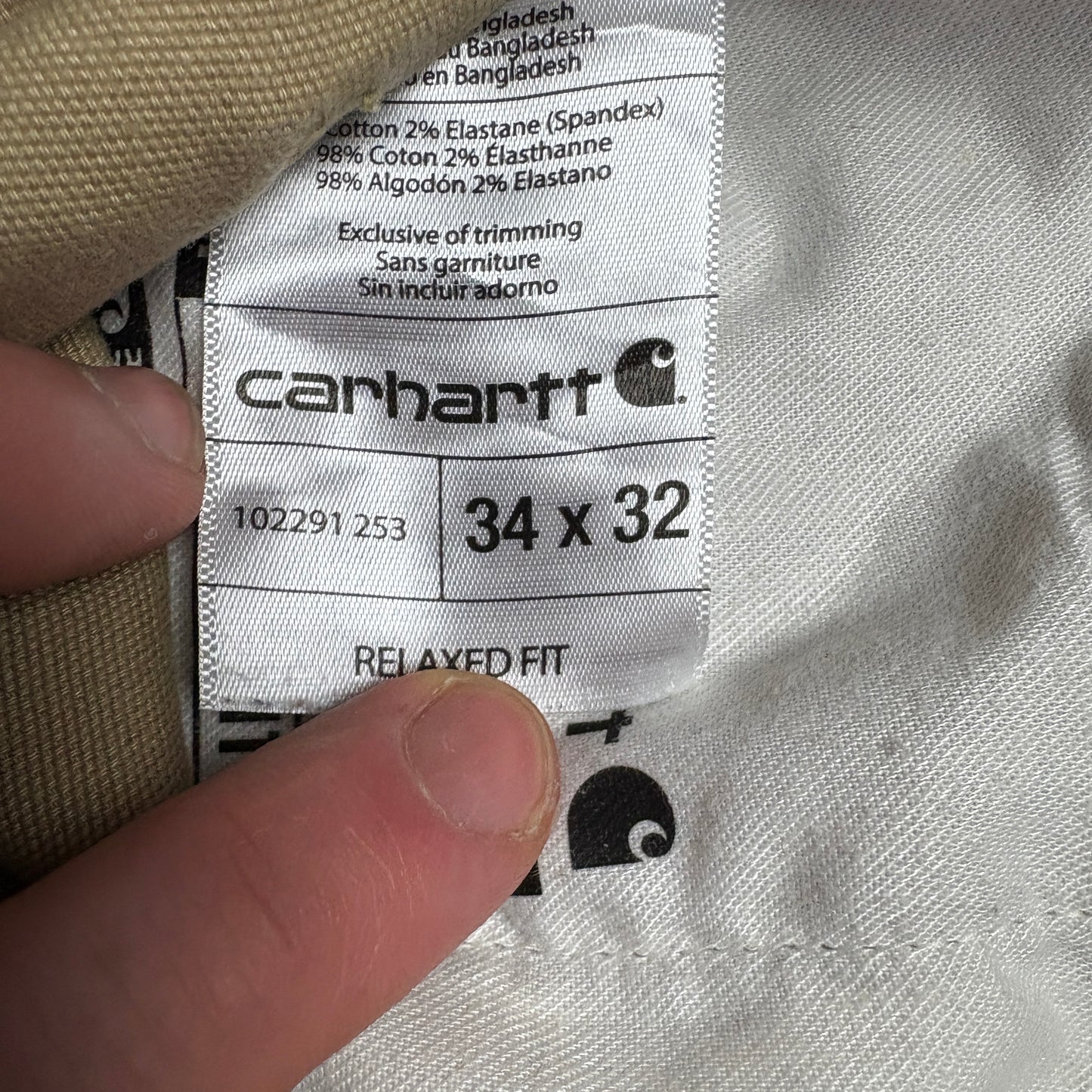 Vintage Carhartt Workwear Carpenter Baggy Cream Trousers - 34R
