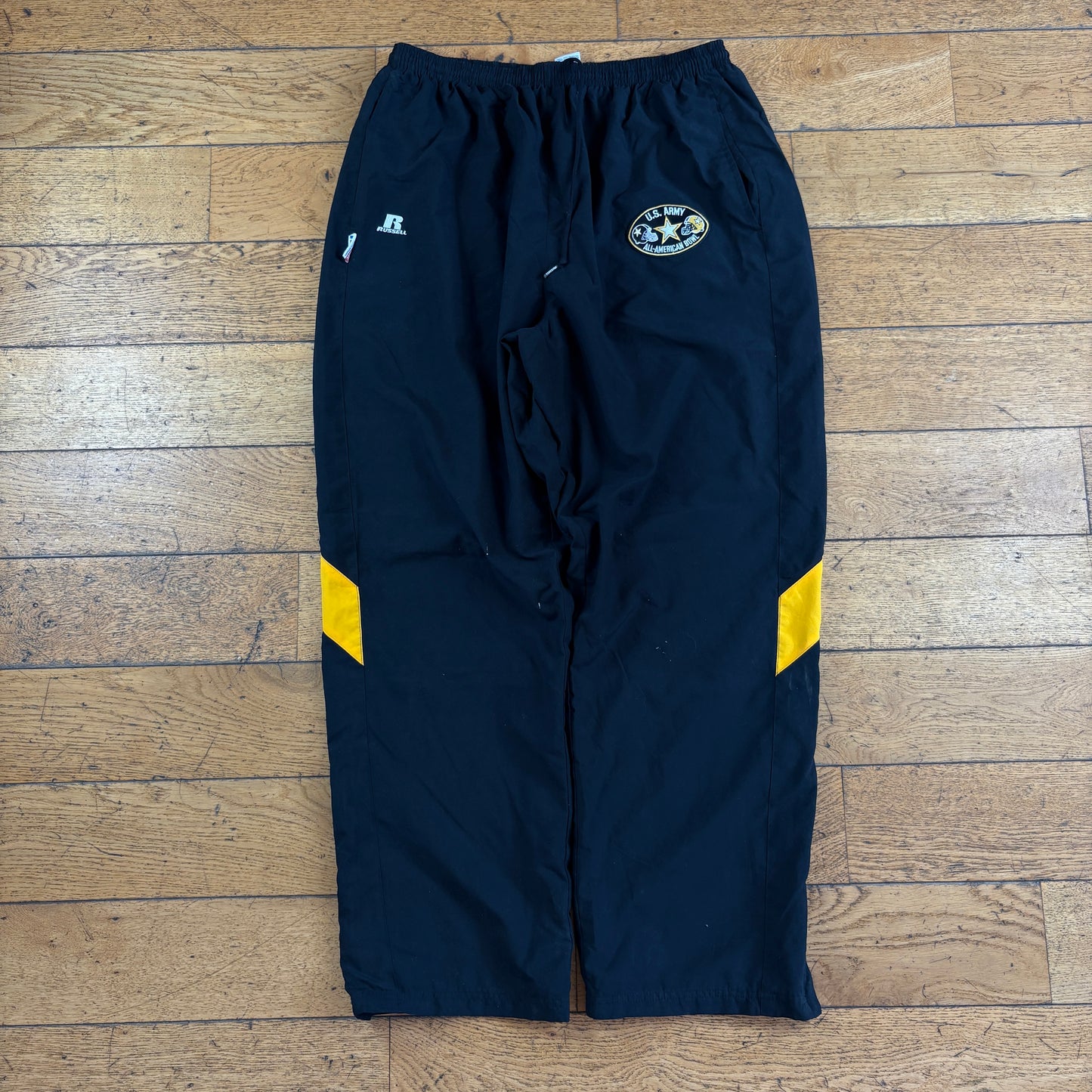 Vintage Russell Athletic Black Baggy Tracksuit Sweatpants Track Bottoms - XL