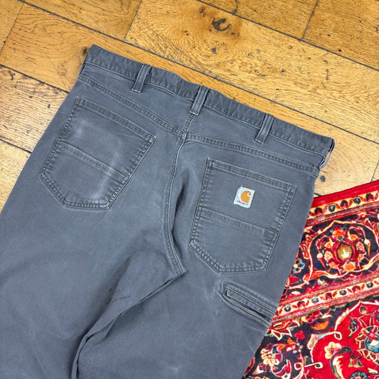 Vintage Carhartt Grey Workwear Carpenter Trousers - 36