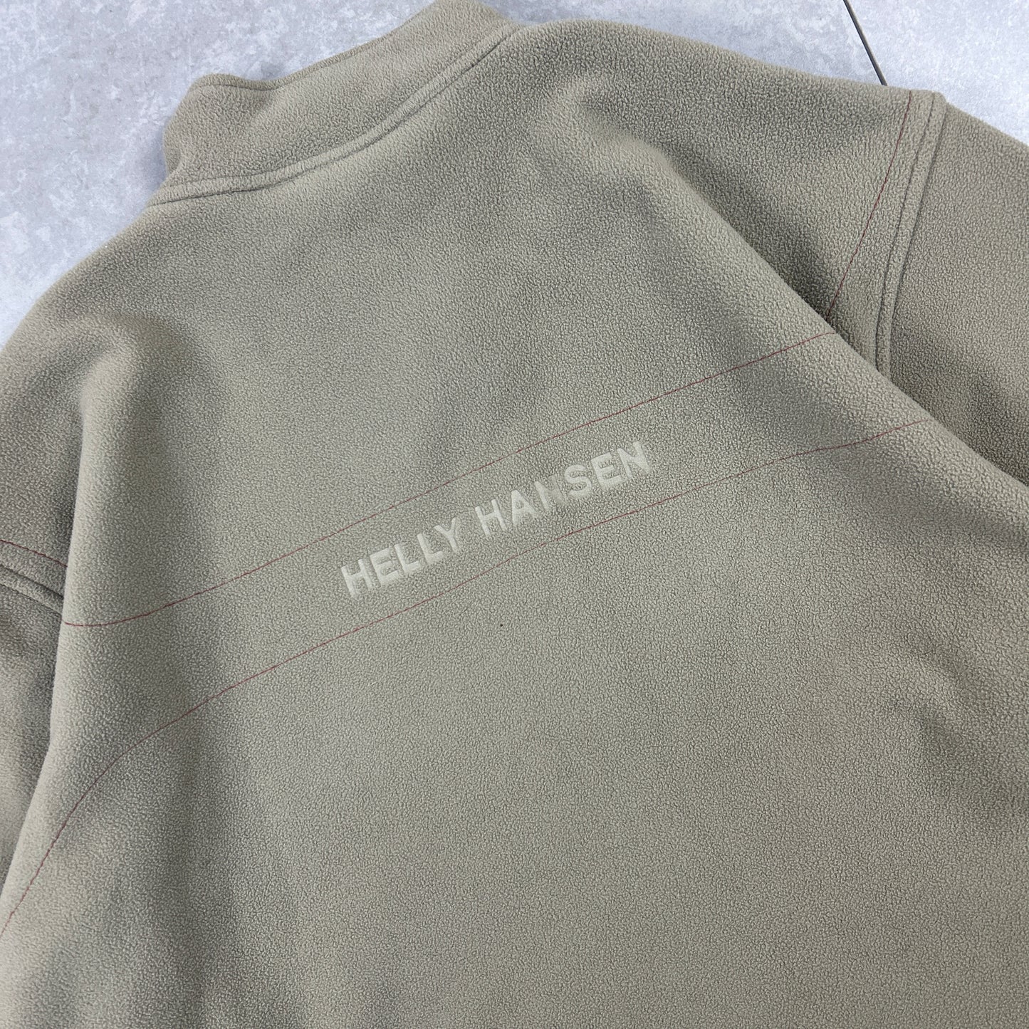 Vintage 90s Helly Hansen Khaki Embroidered Fleece Sweatshirt - XL