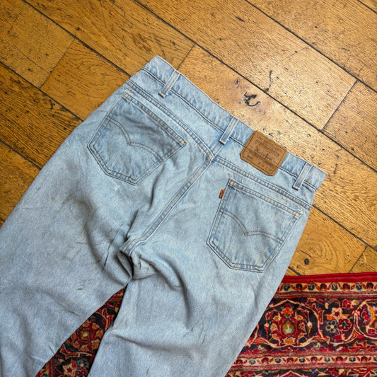 Vintage Levis 505 Orange Tab Straight Blue Denim Jeans - 34R