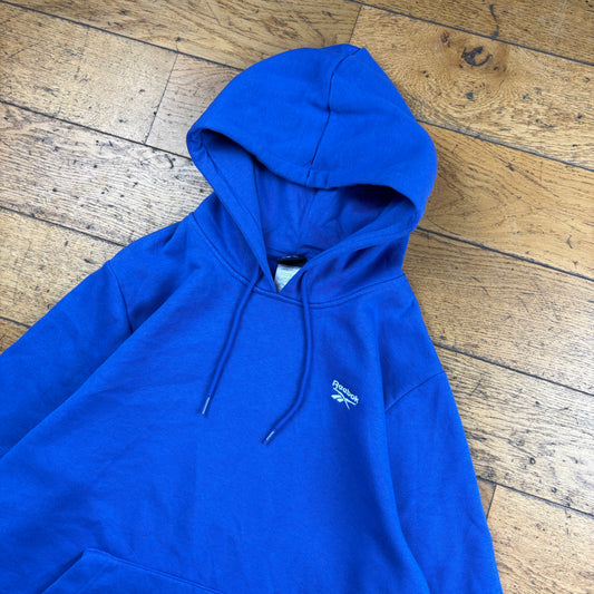 Vintage Reebok Blue Embroidered Hoodie Sweatshirt - L