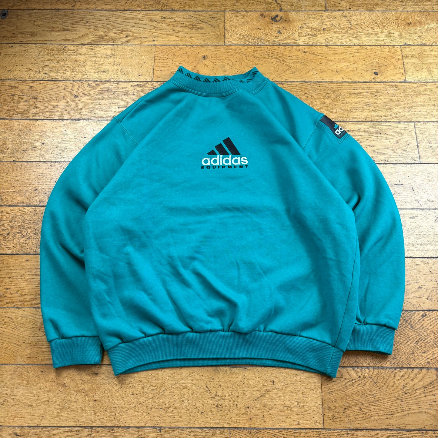 Vintage Adidas Equipment Green Embroidered Sweatshirt - XXL