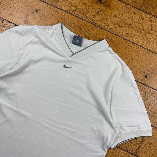 Vintage Nike Centre Swoosh Embroidered White T-Shirt - M