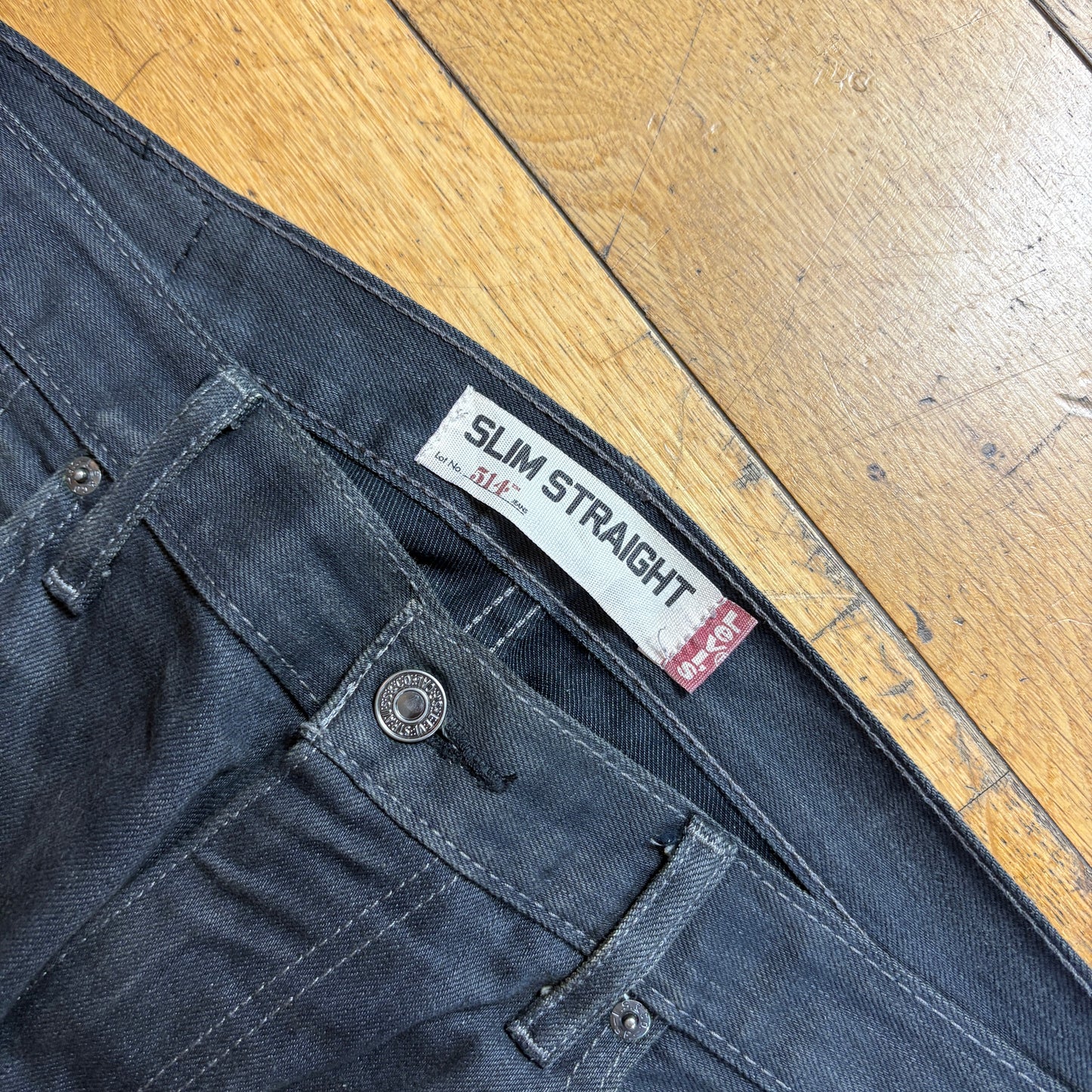 Vintage Levis 514 Straight Grey Denim Jeans - 38