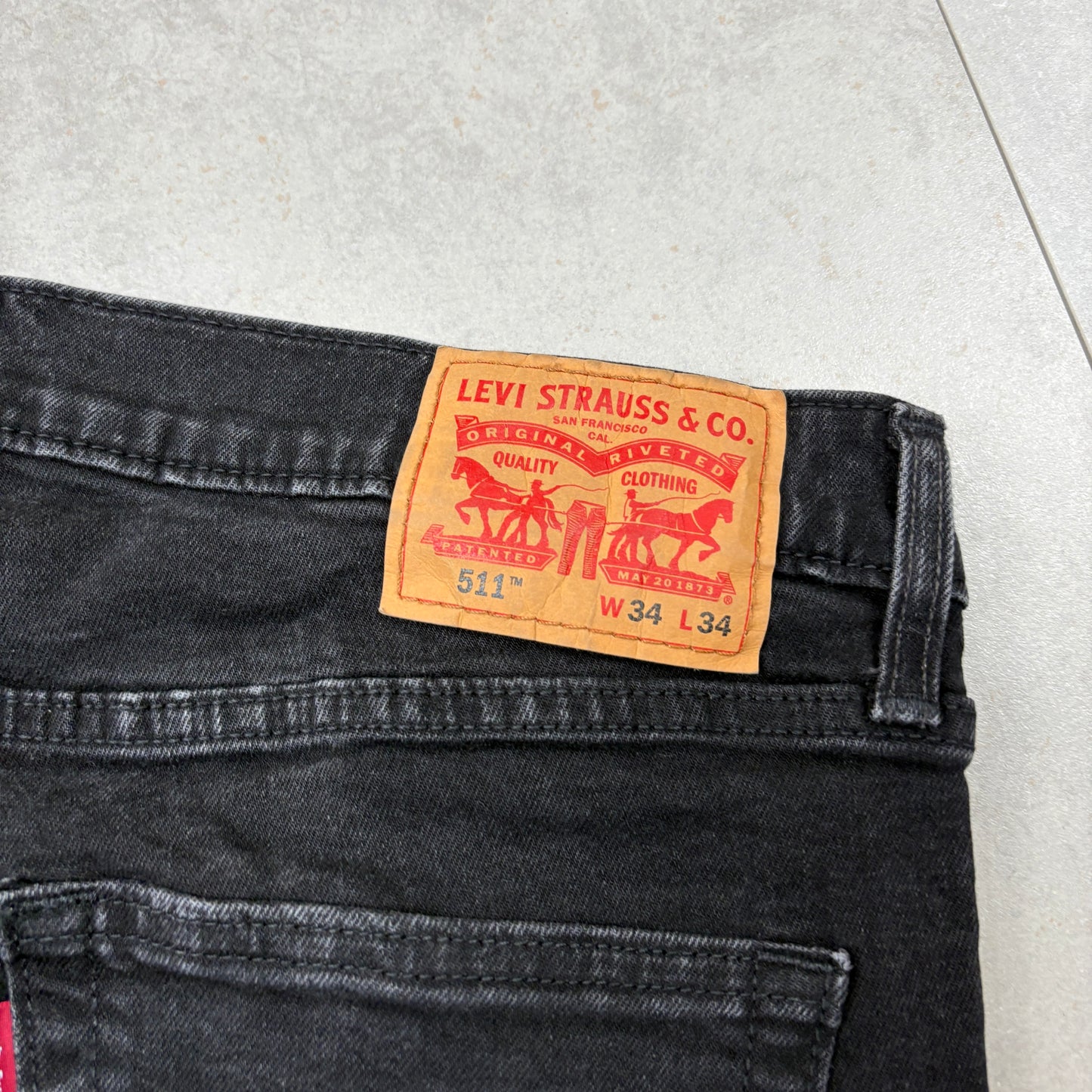 Vintage Levis 511 Black Denim Shorts - 34