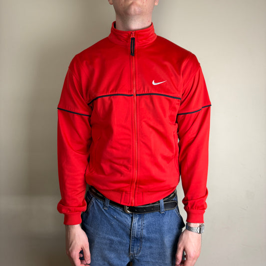 Vintage Nike 90s Swoosh Red Track Jacket - S