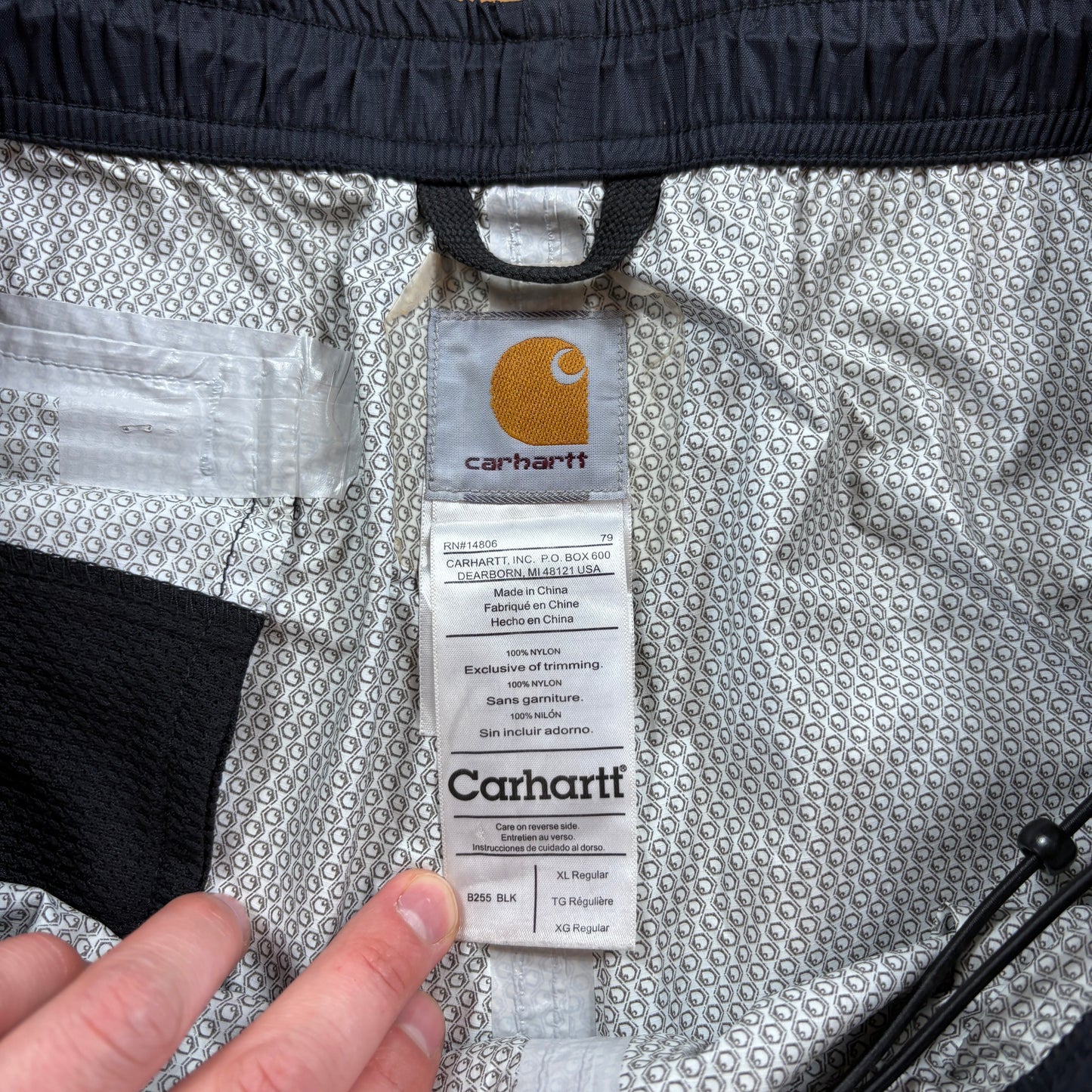 Vintage Carhartt Black Baggy Tracksuit Sweatpants Track Pants Bottoms - XL