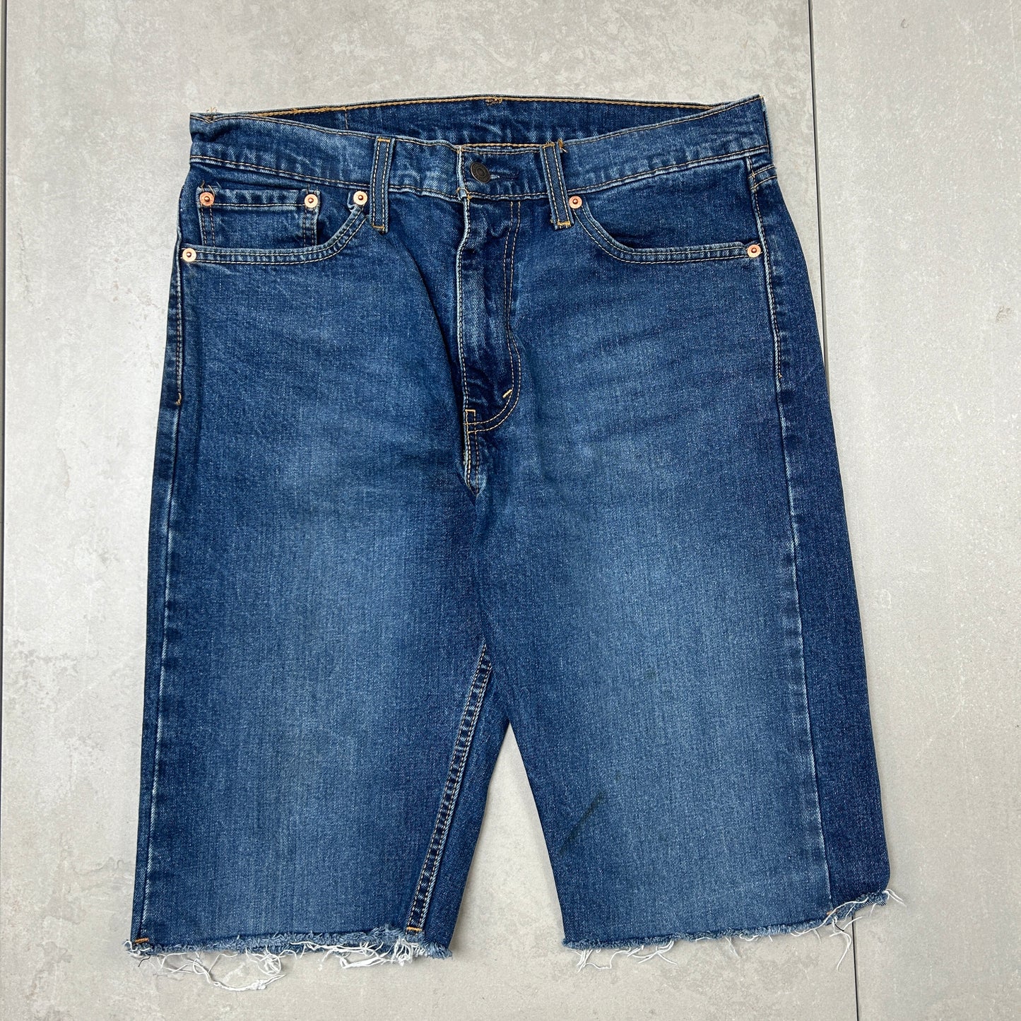 Vintage Levis 502 Blue Straight Denim Shorts - 33