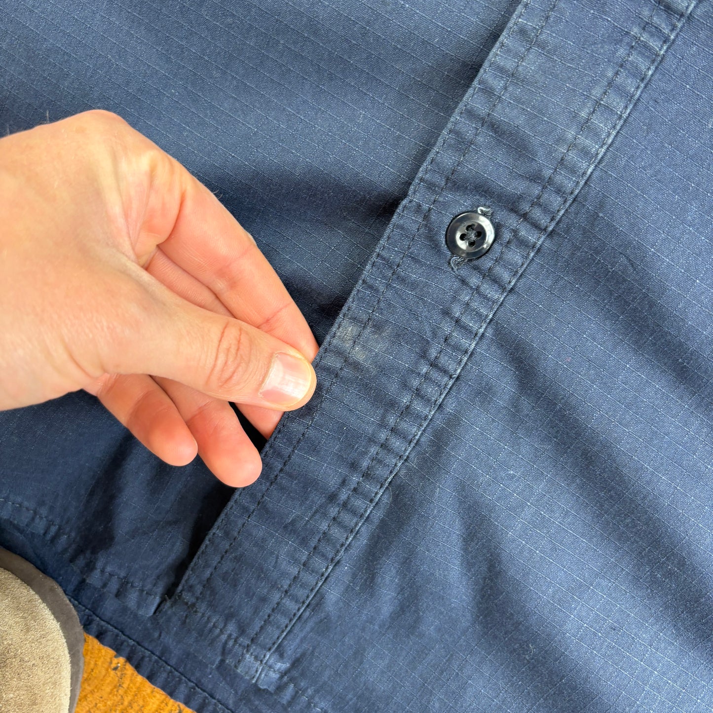 Vintage Carhartt Short Sleeve Workwear Navy Shirt - XL