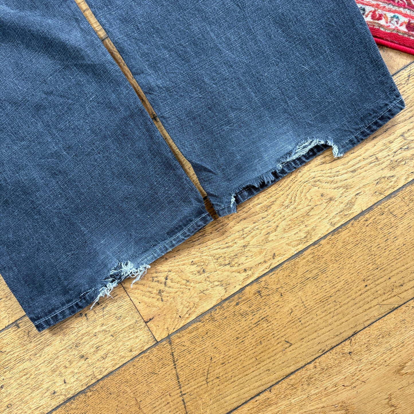 Vintage Avirex Black Embroidered Y2K Hip Hop Baggy Jeans - 39