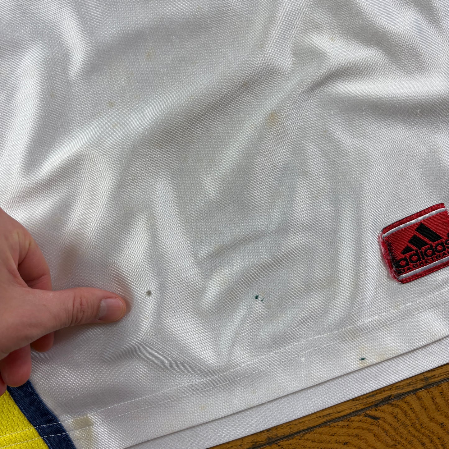 Vintage Adidas White Yellow Graphic T-Shirt - M