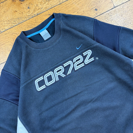 Vintage Nike Cortez Navy Embroidered Sweatshirt - L
