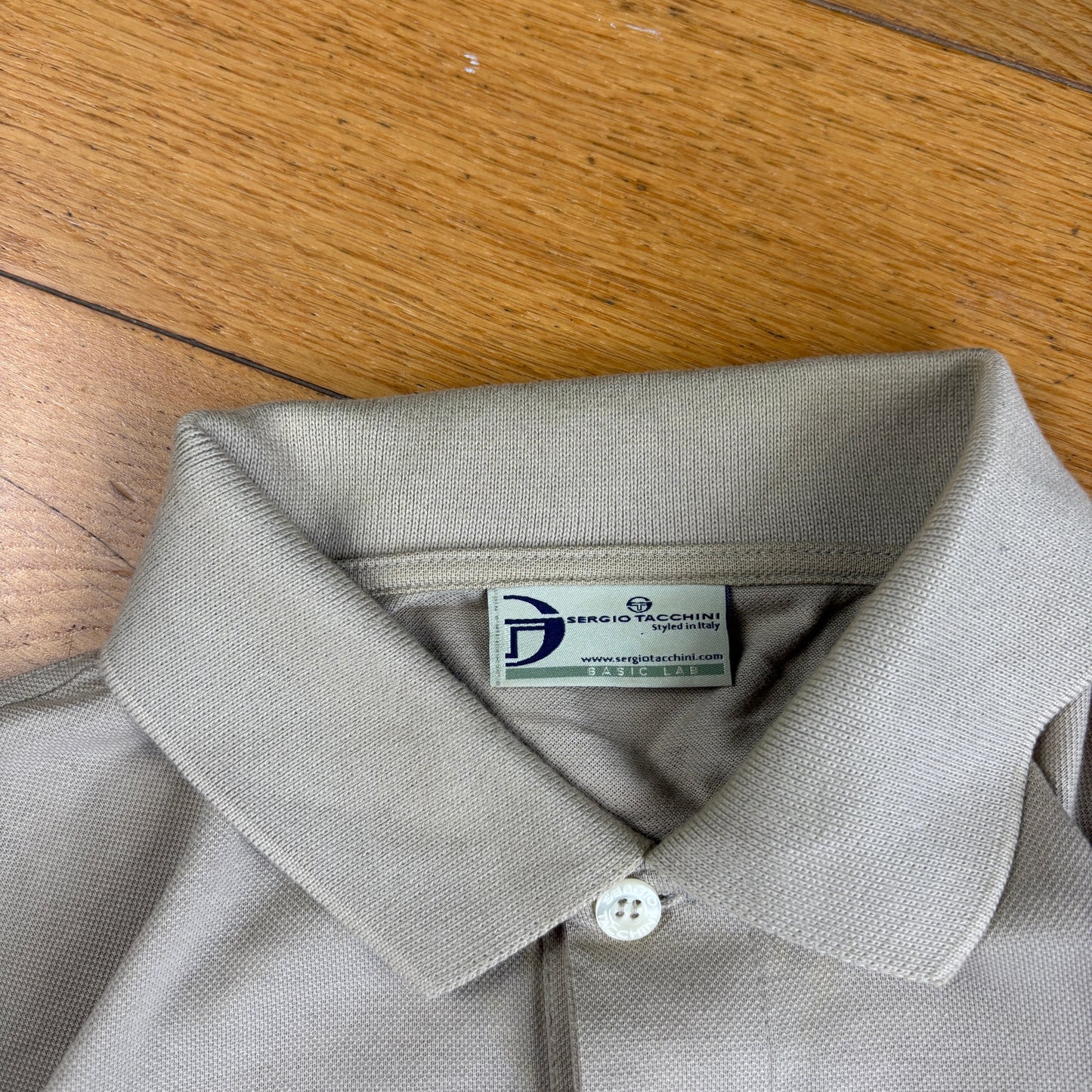 Vintage Sergio Tacchini Cream Embroidered Rugby Polo Shirt - XL