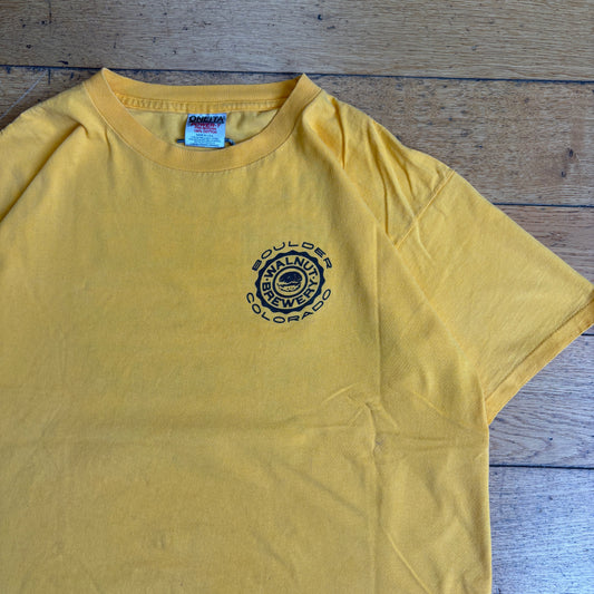 Vintage 90s Beer Single Stitch Yellow Graphic T-Shirt - L