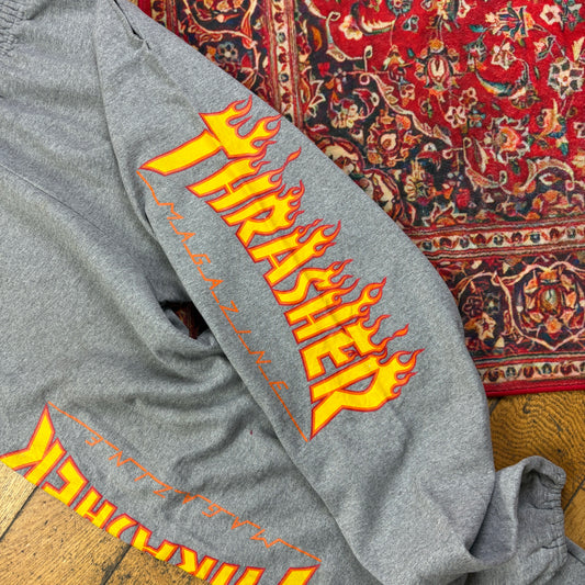 Thrasher Flames Grey Baggy Sweatpants Joggers - 32