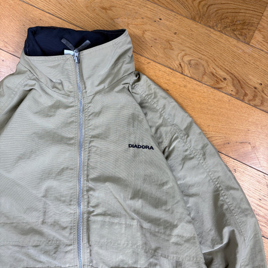 Vintage Diadora Khaki Green Zip Coat Jacket - XL