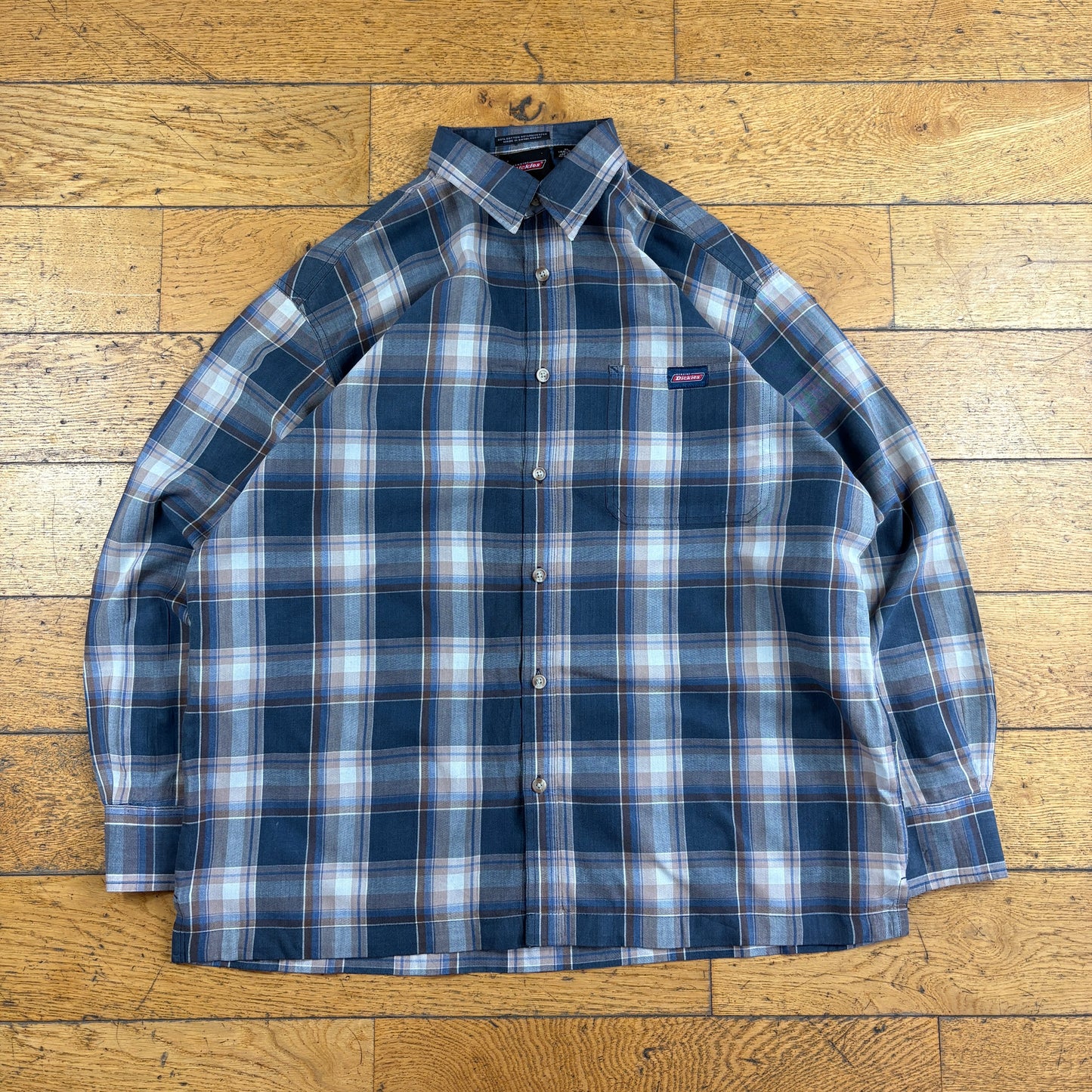 Vintage Dickies Blue Check Workwear Shirt - XL
