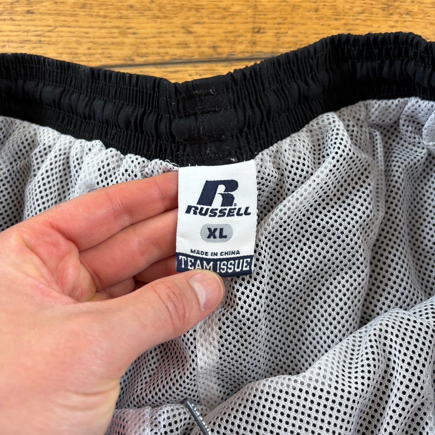 Vintage Russell Athletic Black Baggy Tracksuit Sweatpants Track Bottoms - XL