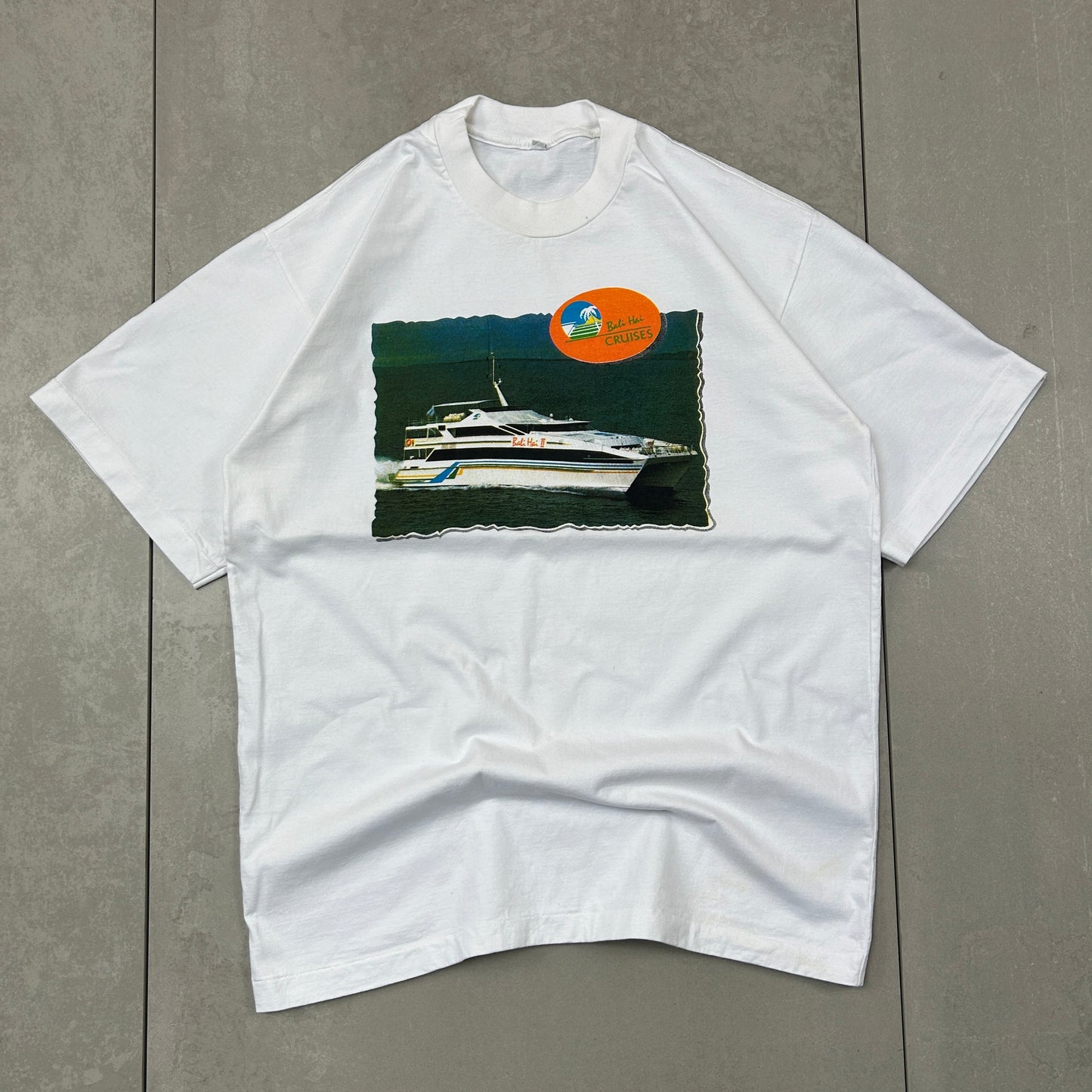 Vintage 90s Bali Cruise Single Stitch Graphic White T-Shirt - M