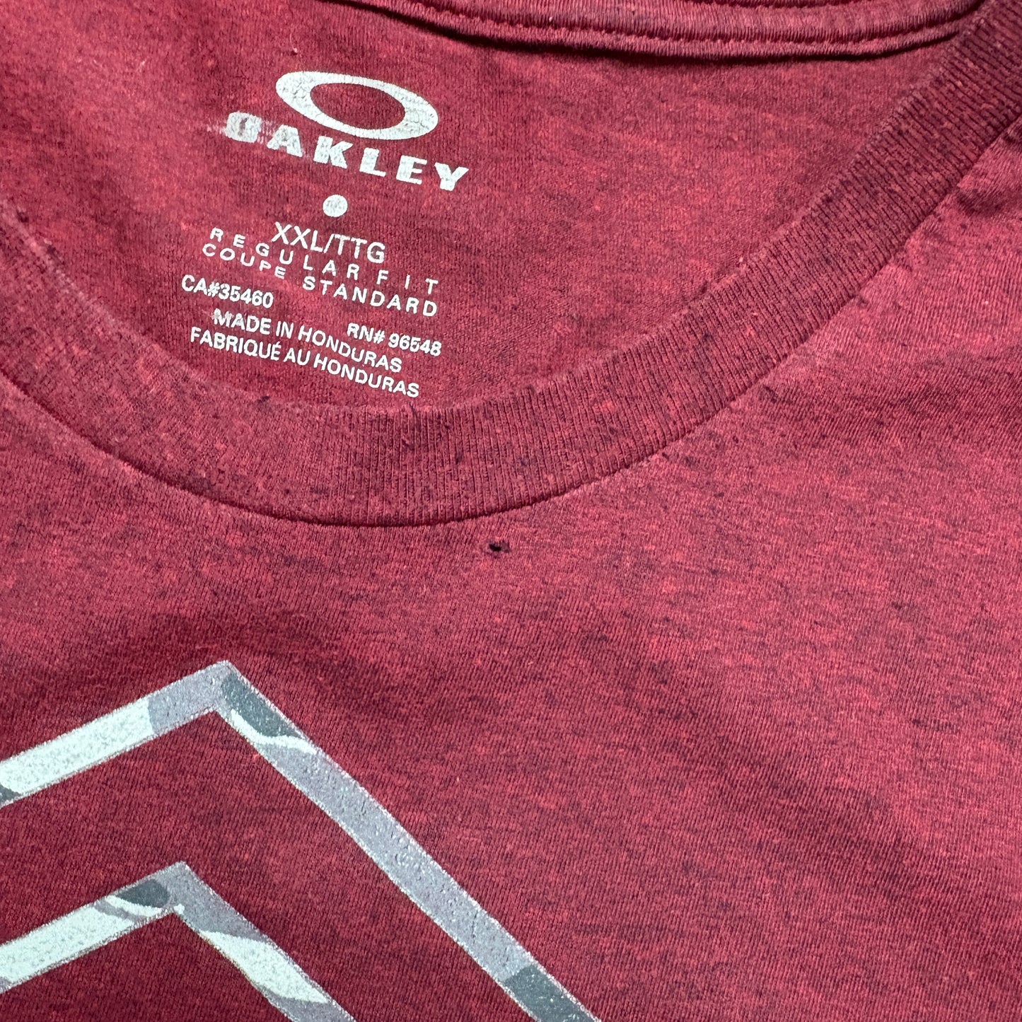 Vintage Oakley Burgundy Graphic T-Shirt - XL