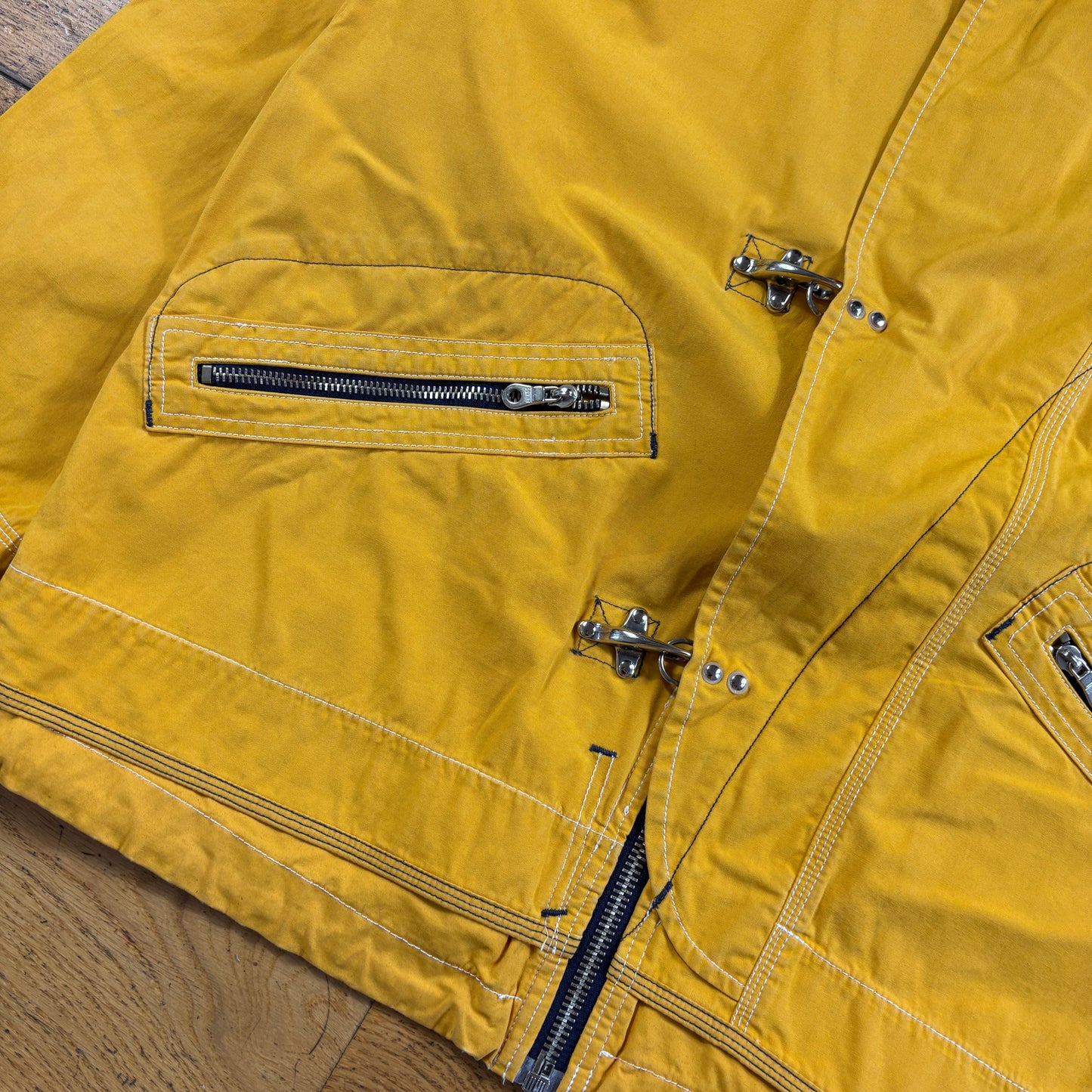 Vintage Soviet Urban Tribe Yellow Fireman Clasp Jacket Coat - XL