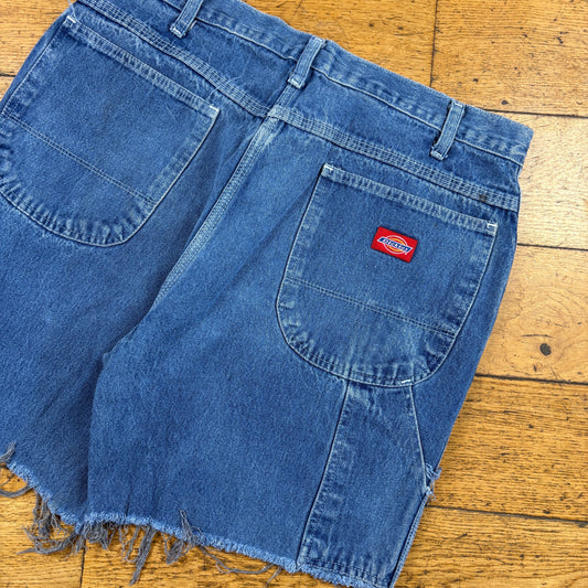 Vintage Dickies Workwear Carpenter Blue Baggy Shorts - 34
