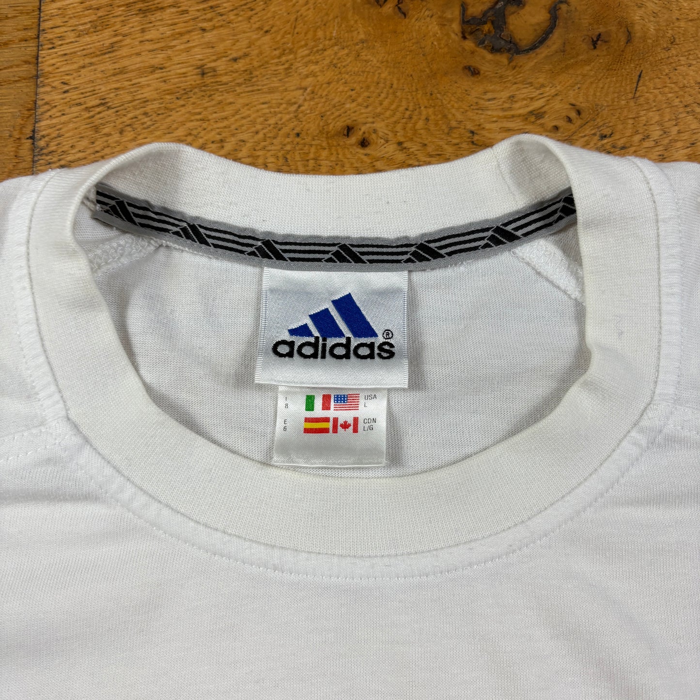 Vintage Adidas White T-Shirt -XL