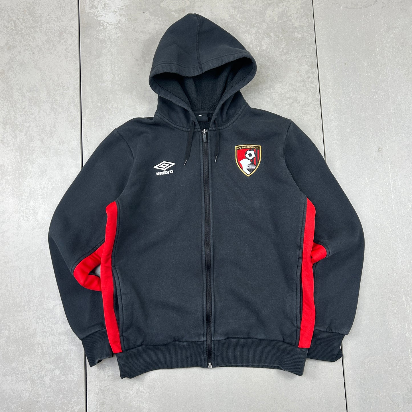 Vintage Bournemouth Embroidered Zip Hoodie Sweatshirt - M