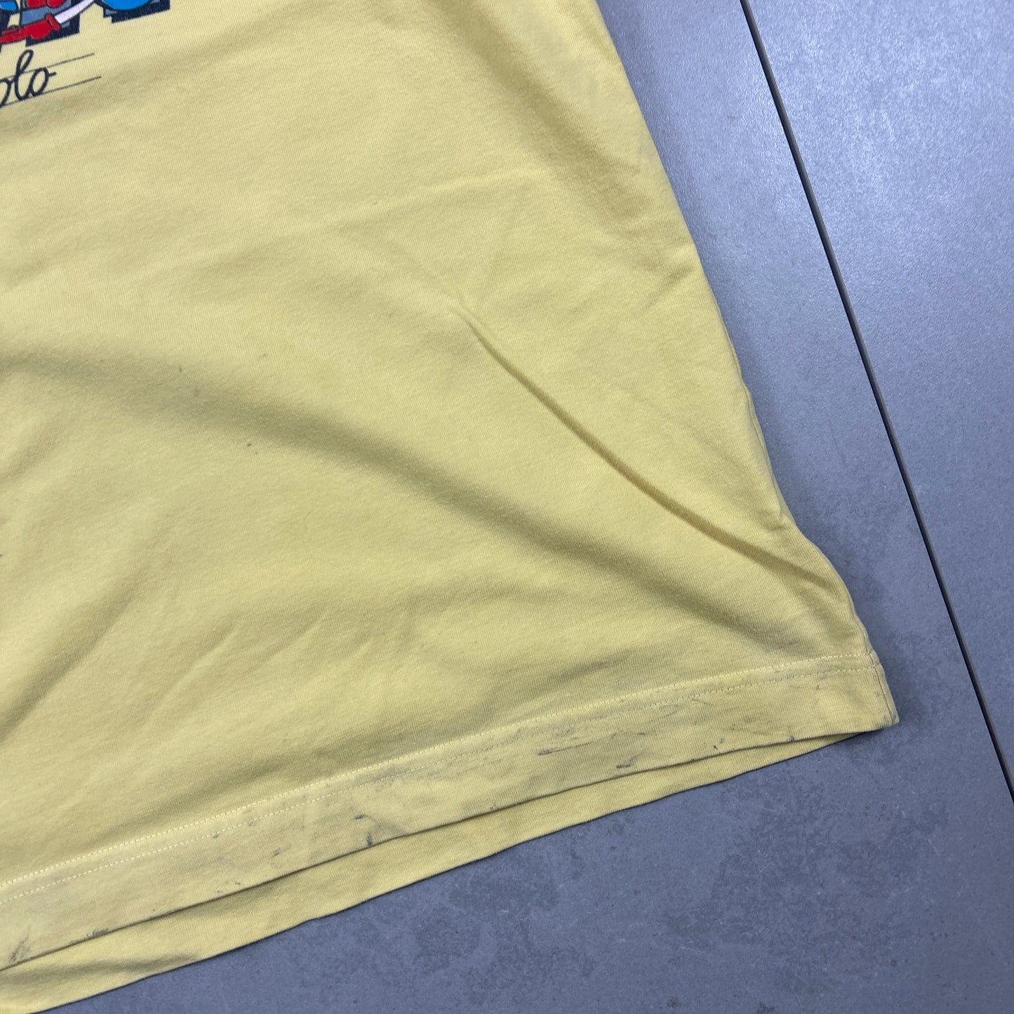 Vintage 1985 Kappa Yellow Graphic T-Shirt - S