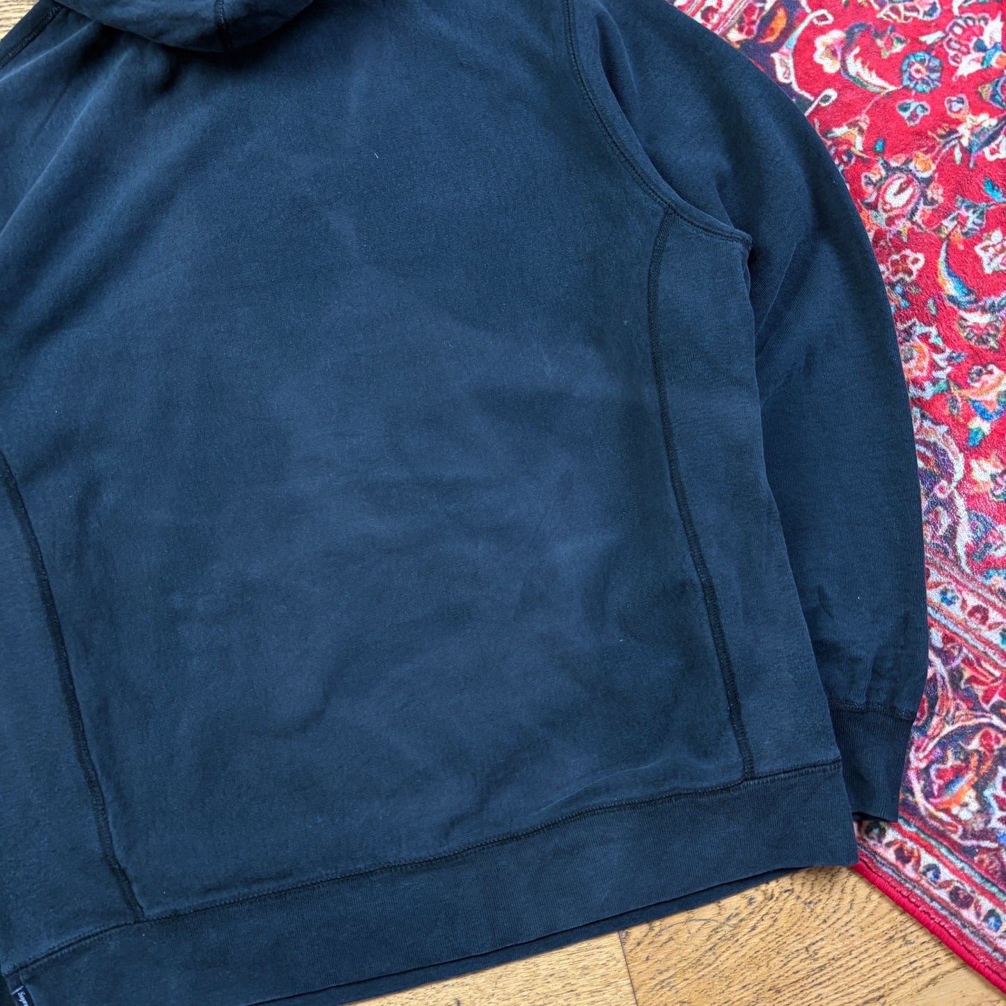 Supreme Black Spellout Embroidered Hoodie Sweatshirt - M