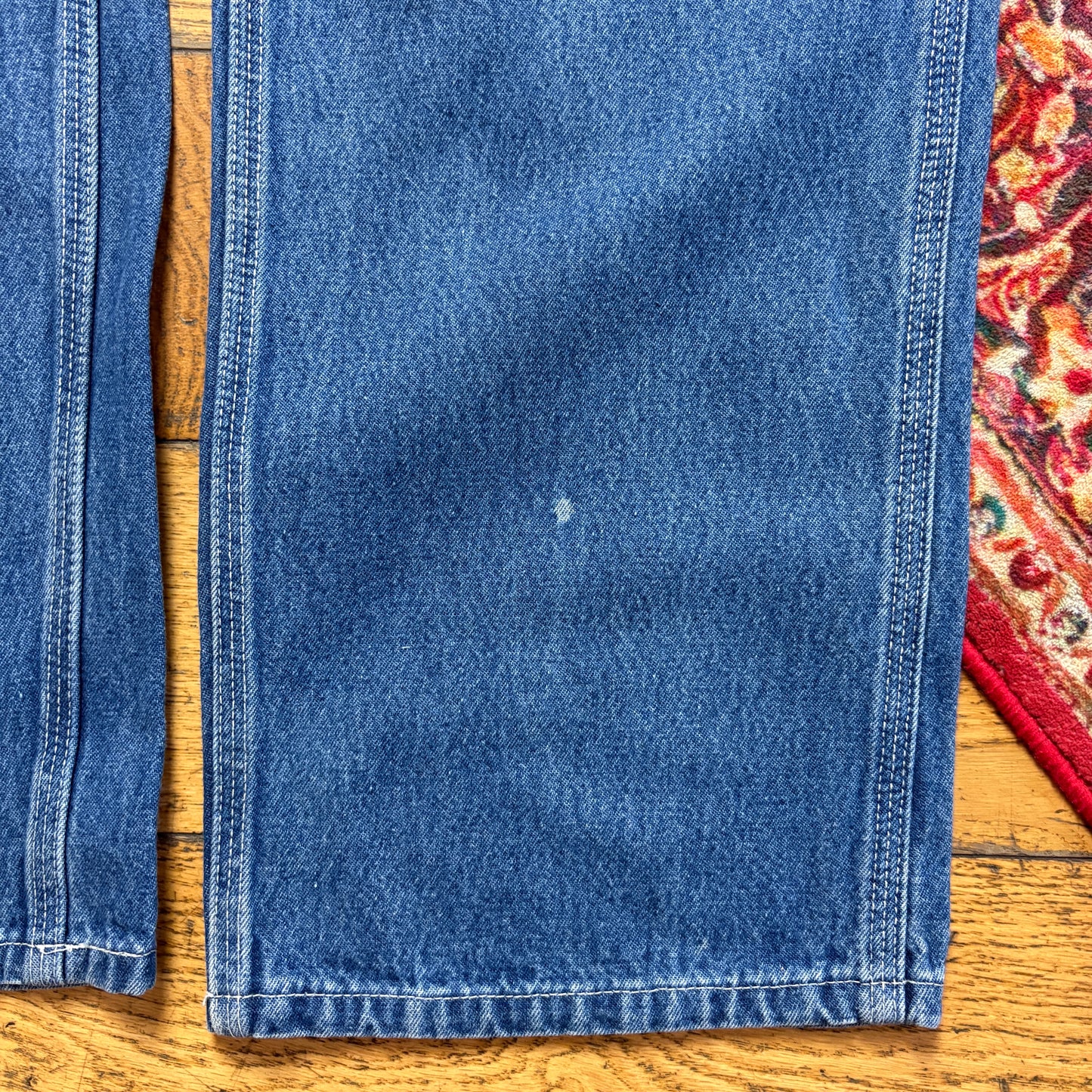 Vintage Carhartt Workwear Carpenter Baggy Blue Jeans - 30L
