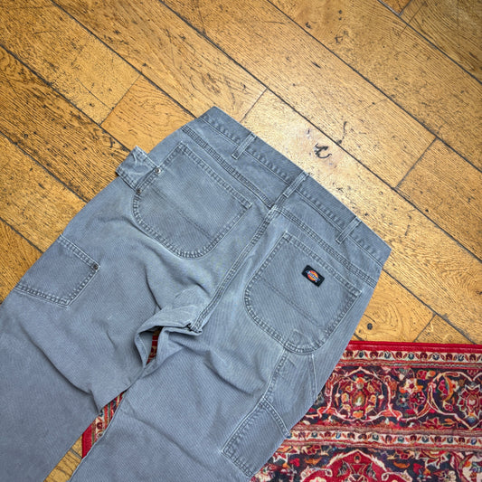 Vintage Dickies Workwear Carpenter Grey Baggy Trousers - 34S