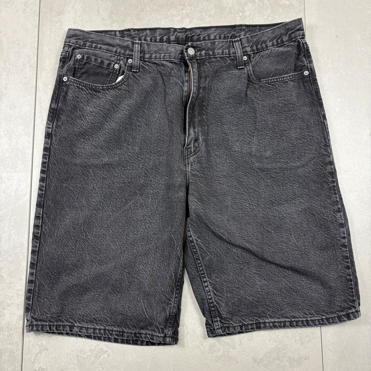 Vintage Levis 469 Black Baggy Denim Shorts - 42