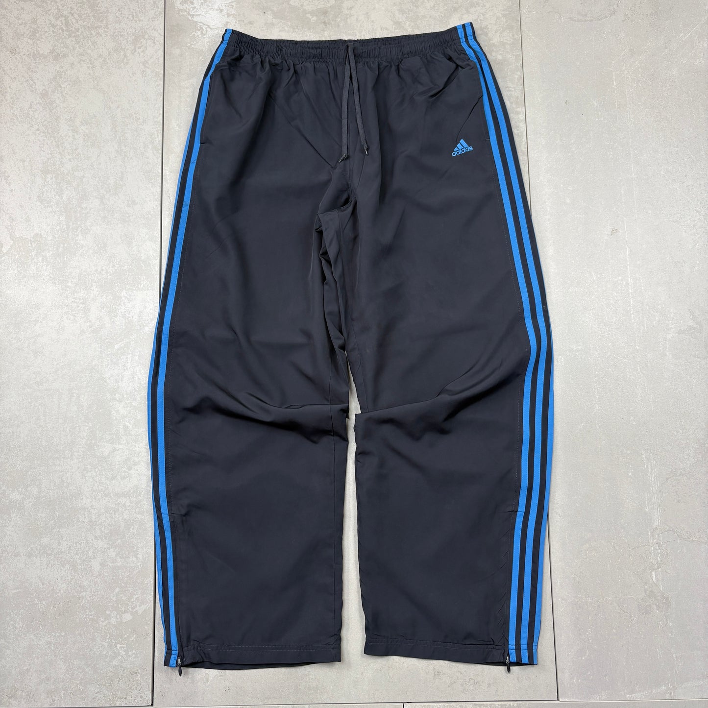 Vintage Adidas Black Baggy Tracksuit Sweatpants Track Pants Bottoms - XL
