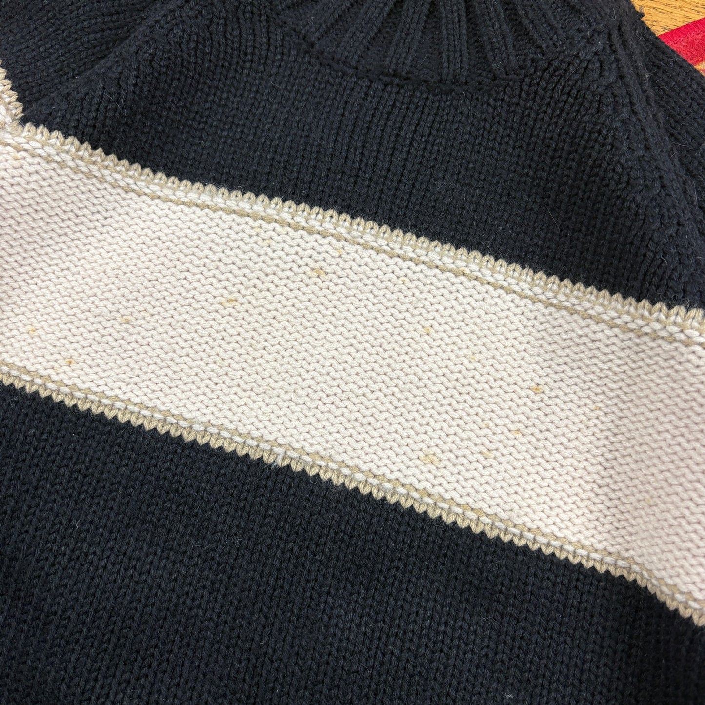 Vintage Napapijri Black Chunky Knit Jumper - S