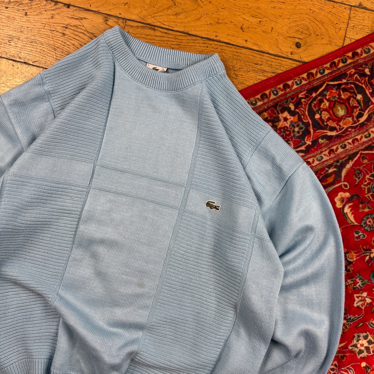 Vintage Lacoste Blue Chunky Knit Jumper - L