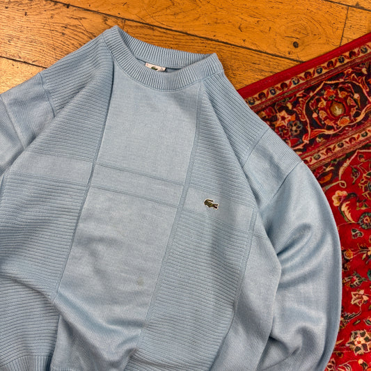 Vintage Lacoste Blue Chunky Knit Jumper - L