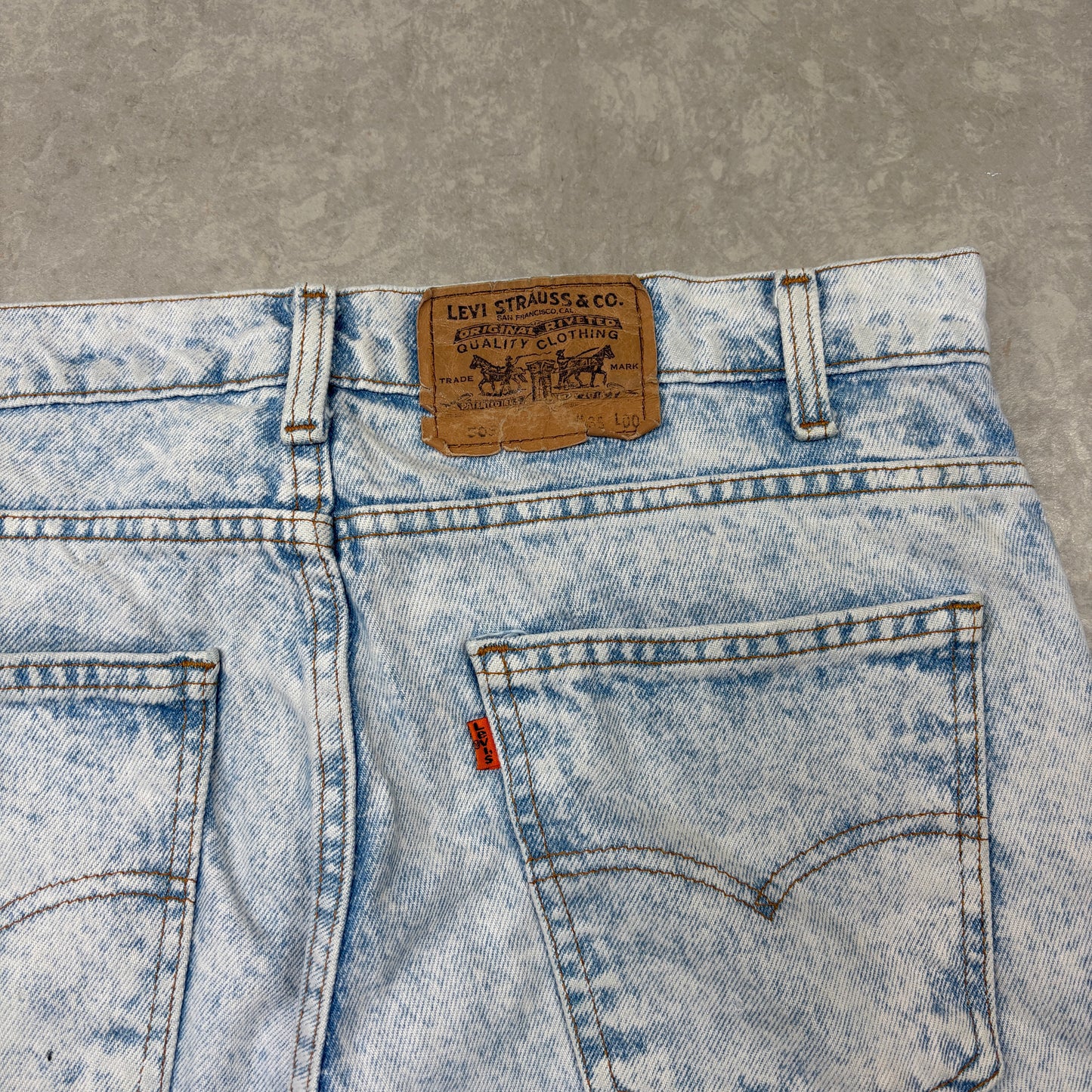Vintage Levis 505 Blue Baggy Denim Shorts - 36
