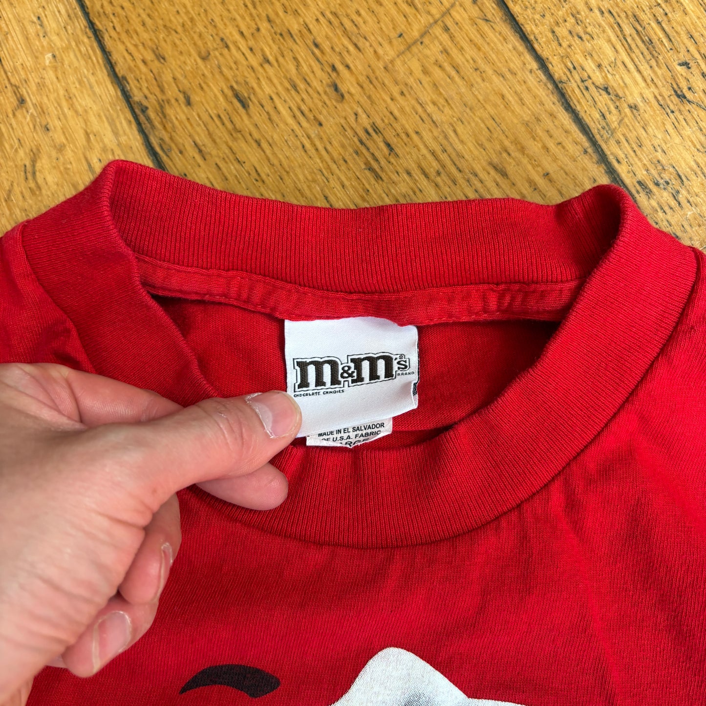 Vintage 90s M&Ms Red Single Stitch Graphic T-Shirt - S