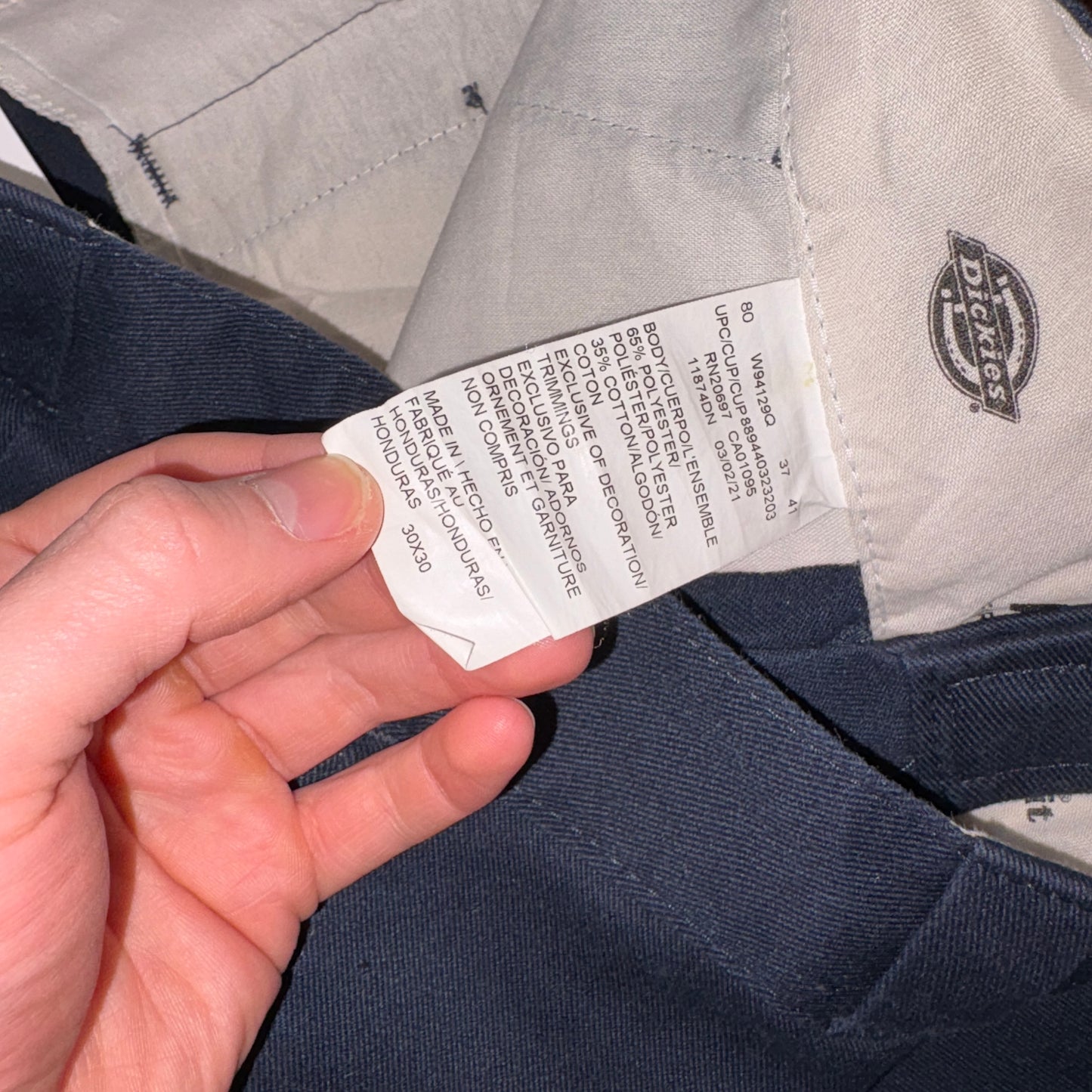Vintage Dickies 874 Navy Skate Chino Trousers - 30S