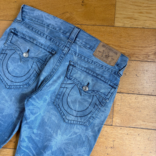 Vintage True Religion Embroidered Blue Y2K Shorts Jorts - 38