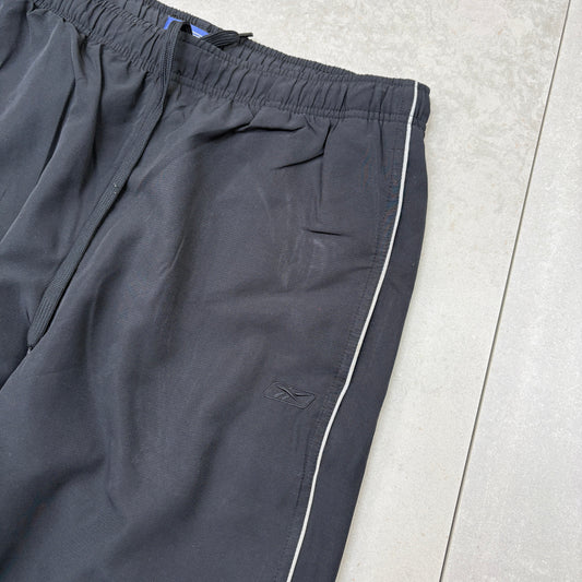 Vintage Reebok Black Baggy Tracksuit Sweatpants Track Pants Bottoms - 32