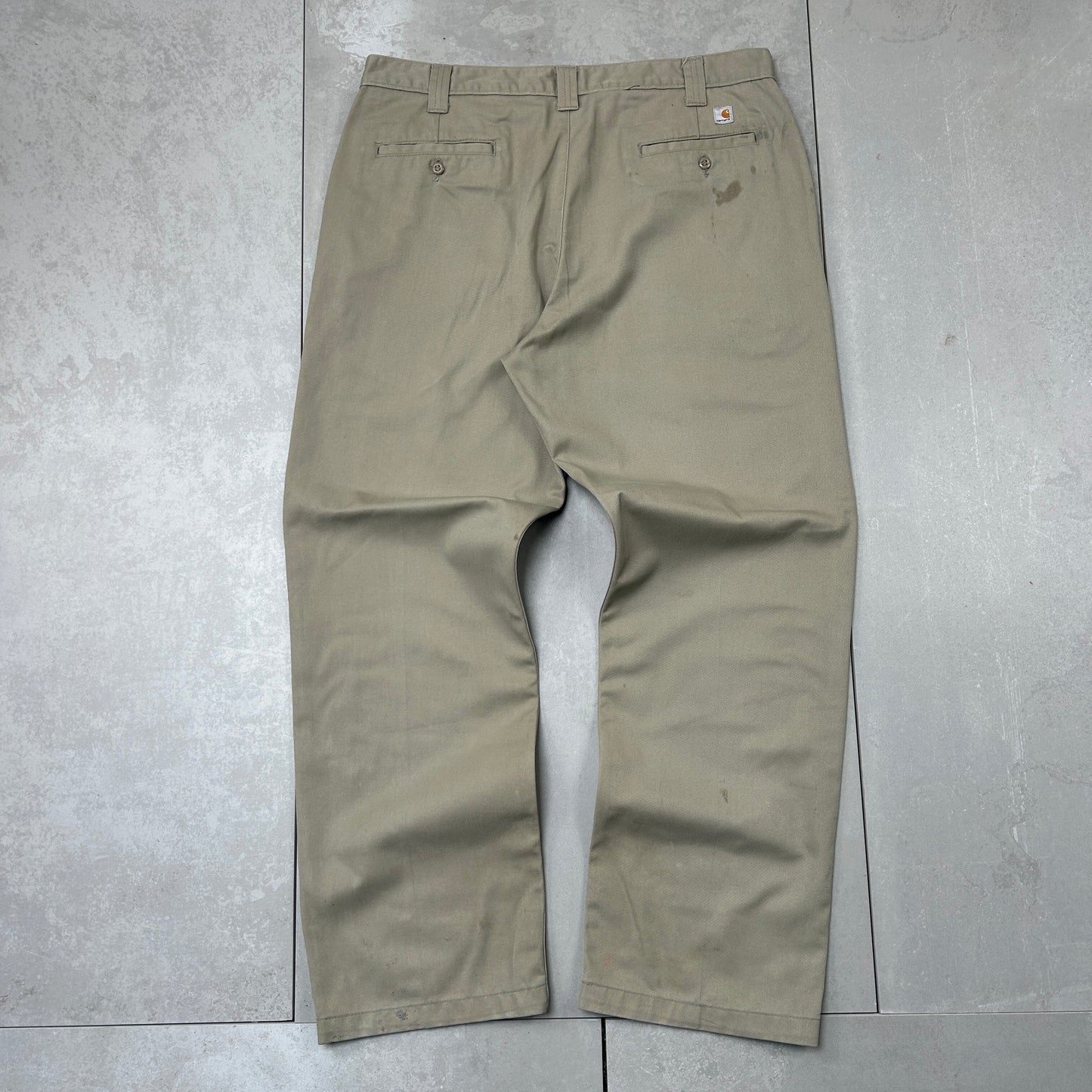 Vintage Carhartt Cream Workwear Carpenter Baggy Trousers - 38